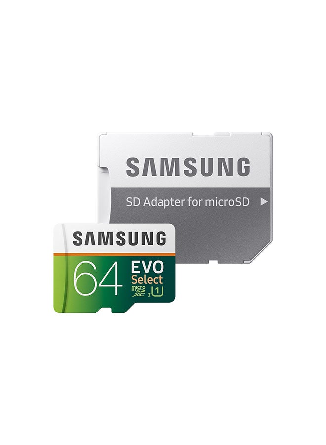 Samsung - EVO Select MicroSDXC Memory Card white/green - Image 1