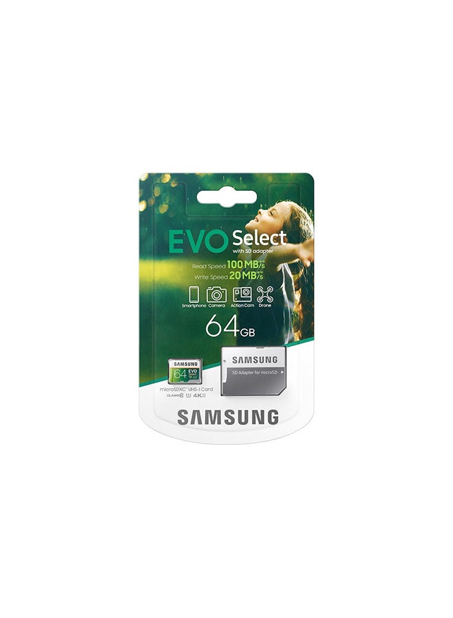 Samsung - EVO Select MicroSDXC Memory Card white/green - Image 1