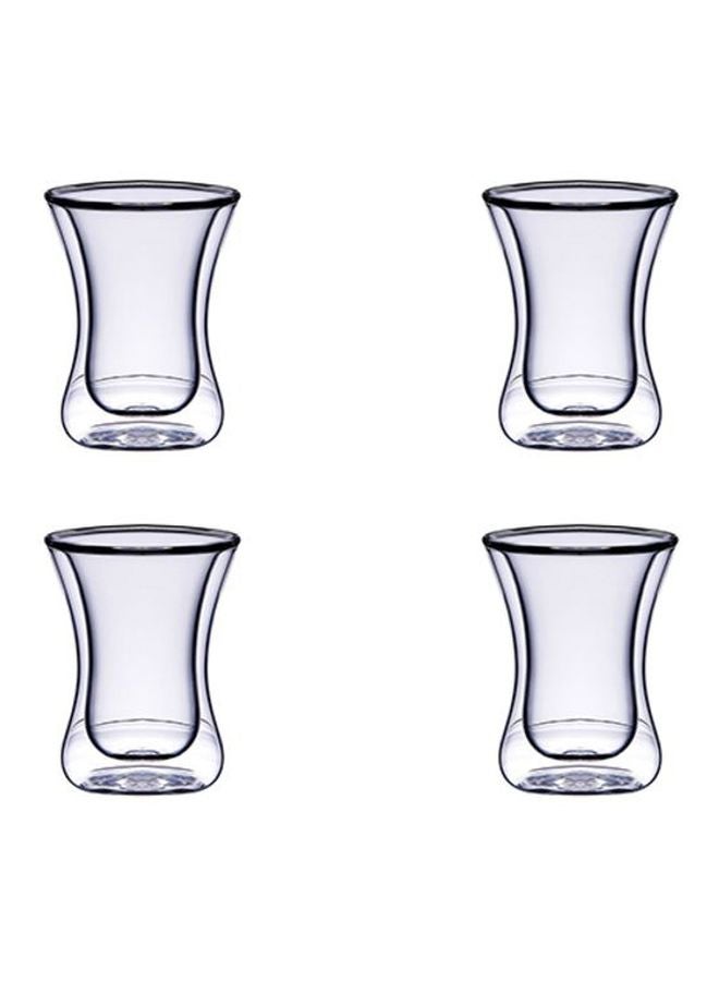 بلاك ستون طقم أكواب استكانة بجدار مزدوج مكون من 4 قطع شفاف 4x100ملليلتر - Image 1