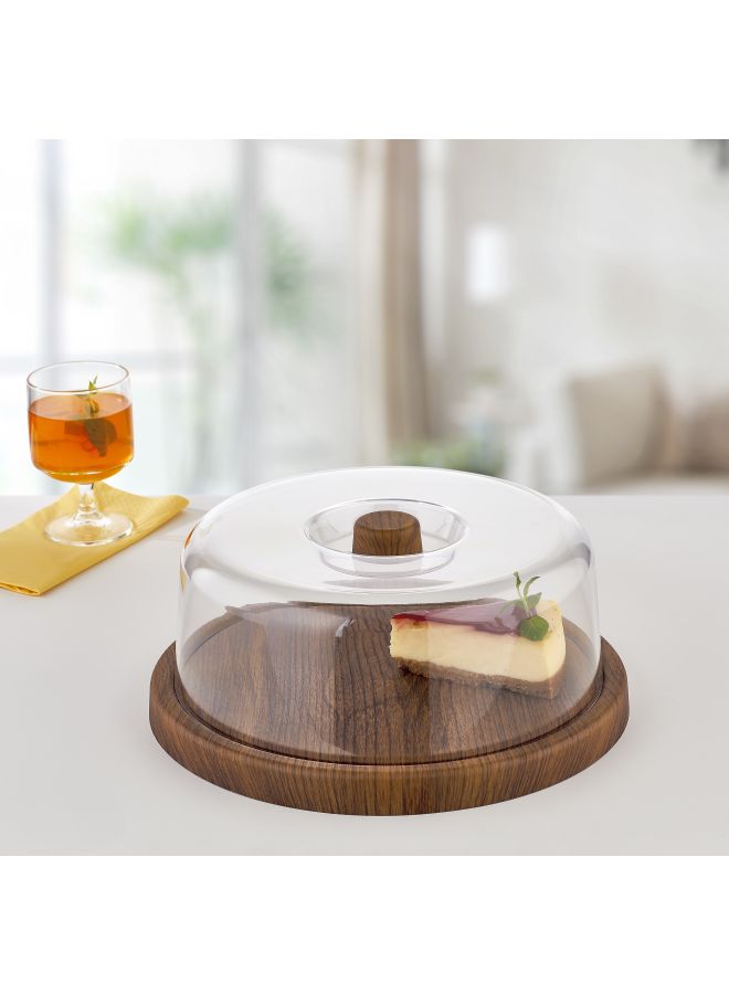 إيفيلين صينية تقديم الحلوى مع غطاء بني / شفاف 30.5x30.5x10.5سم - Image 2