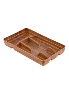 Evelin 4 Compartment Cutlery Tray Brown 