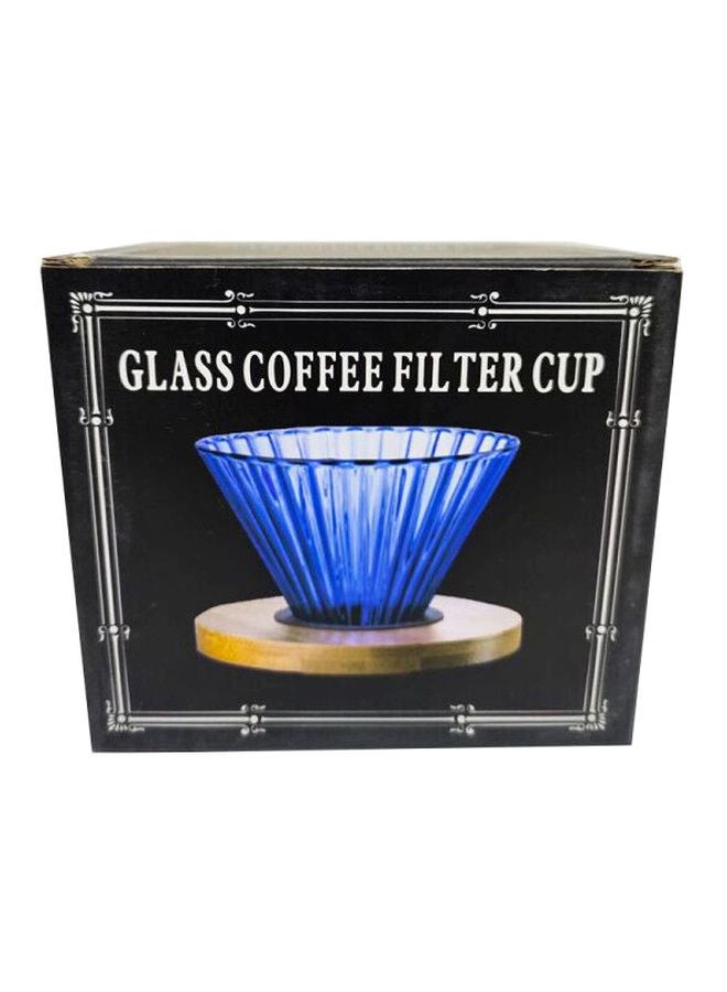 East Lady Glass Coffee Drip Filter With Wooden Holder Clear/Beige 10x11.5cm  - Image 2