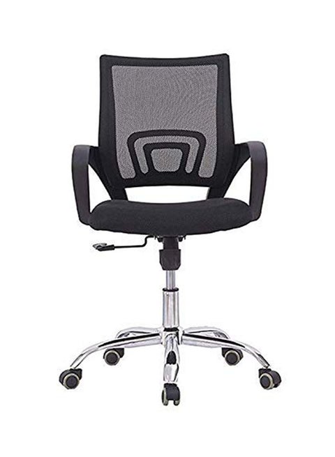 Mesh Low Back Executive Home And Office Ergonomic With Multi-Tilt Lock Mechanism And Adjustable Armrests Chair Black 68x28x35cm