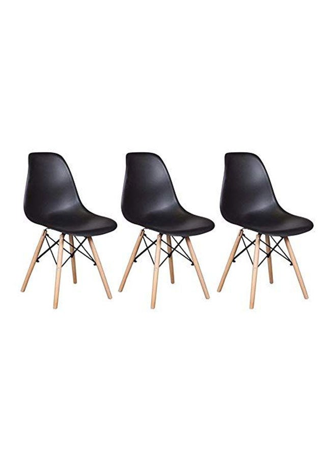 Mahmayi Set Of 3 Dining Chair Black 52cm - Image 1