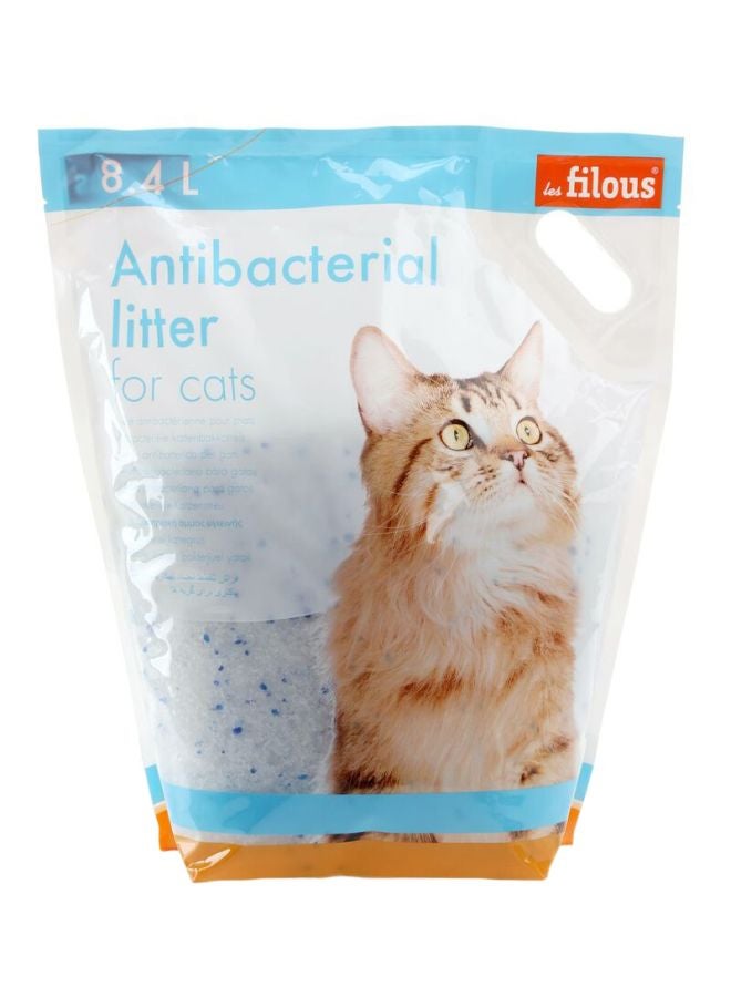 Les Filous - Antibacterial Silica Gel Cat Litter White/Blue 8.4Liters - Image 1
