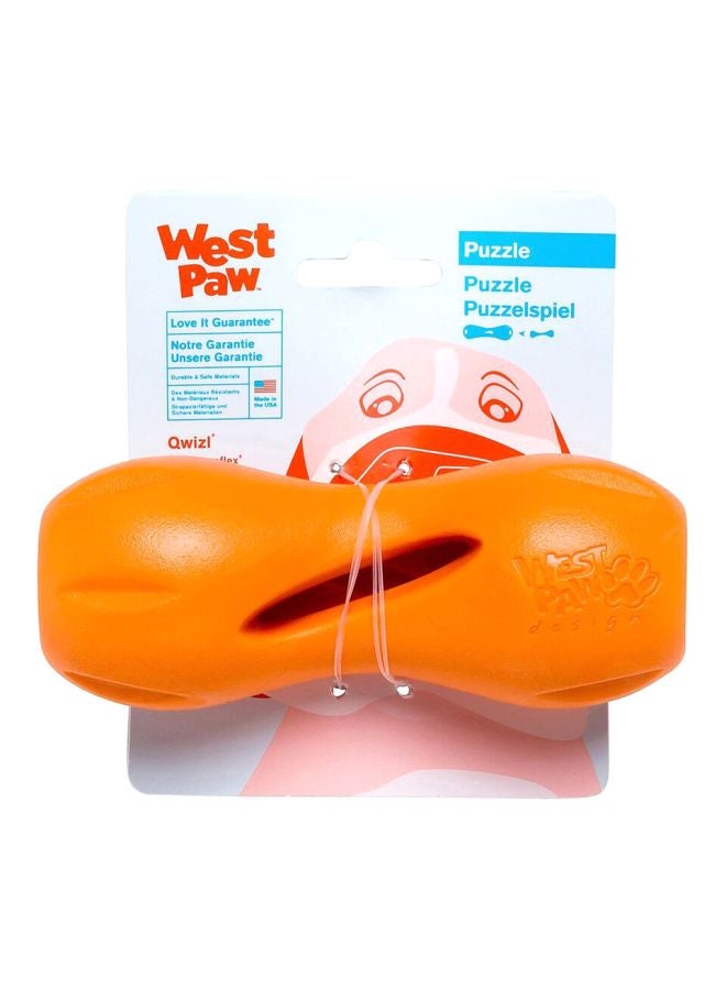 West Paw Qwizl Dog Chew Puzzle Toy Orange - Image 2