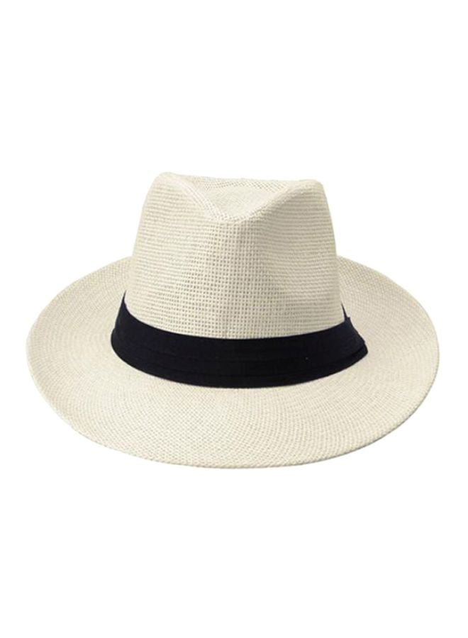 Bluelans - Ribbon Decor Panama Hat Beige - Image 1