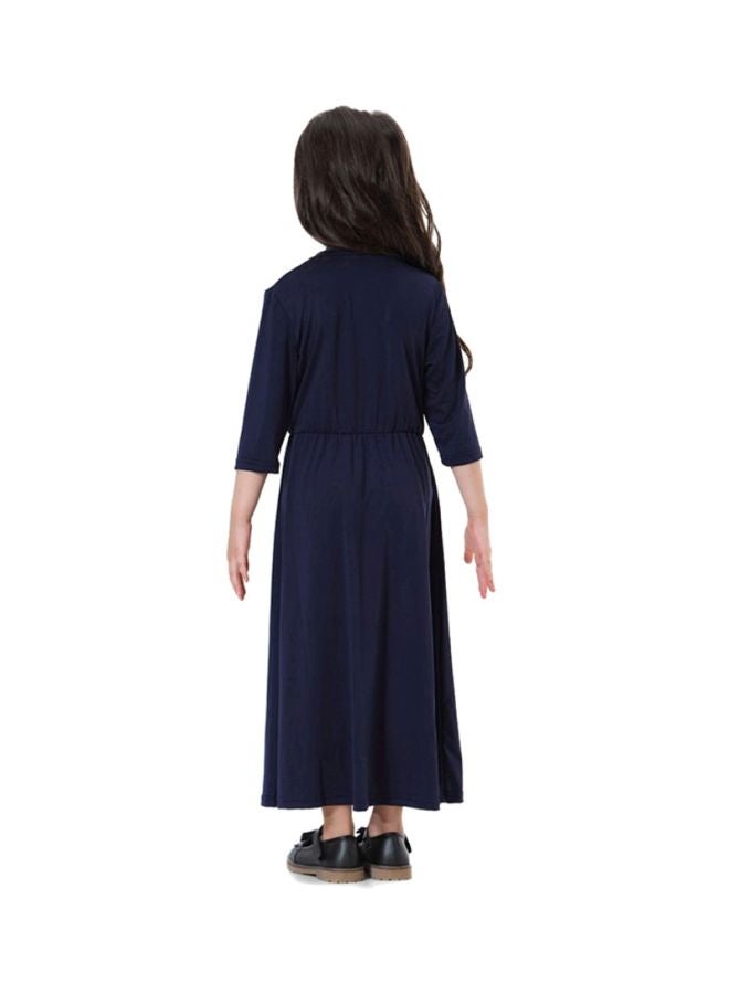 شاربدو فستان بلاثة أرباع كم ورقبة مستديرة أزرق كحلي - Image 2