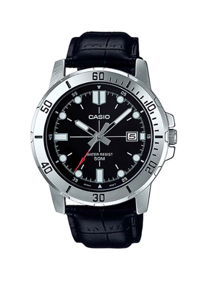 CASIO Men's Enticer Leather Analog Wrist Watch MTP-VD01L-1EVUDF  - Image 1