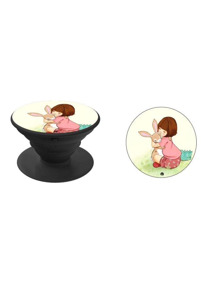 بي بي حامل هاتف بوب سوكيت بطبعة فتاة كرتونية وردي/ بني/ أسود - Image 2