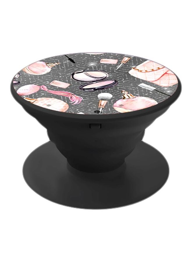 BP Cosmetics Printed Pop Socket Phone Holder Black/Grey/Pink - Image 1