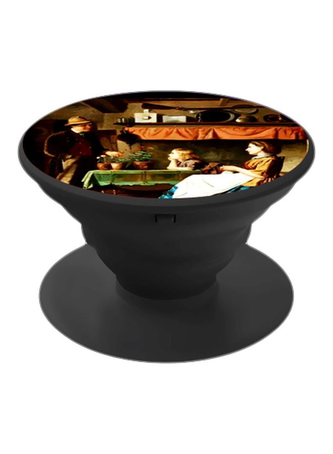 بي بي حامل هاتف منبثق مزين بطبعة بني/أبيض/أزرق - Image 1