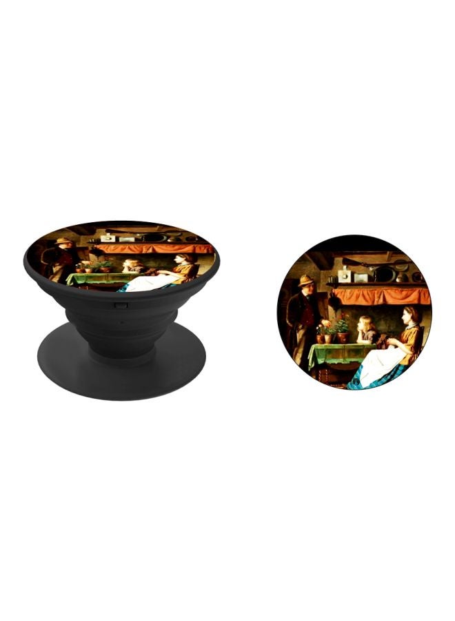 بي بي حامل هاتف منبثق مزين بطبعة بني/أبيض/أزرق - Image 2