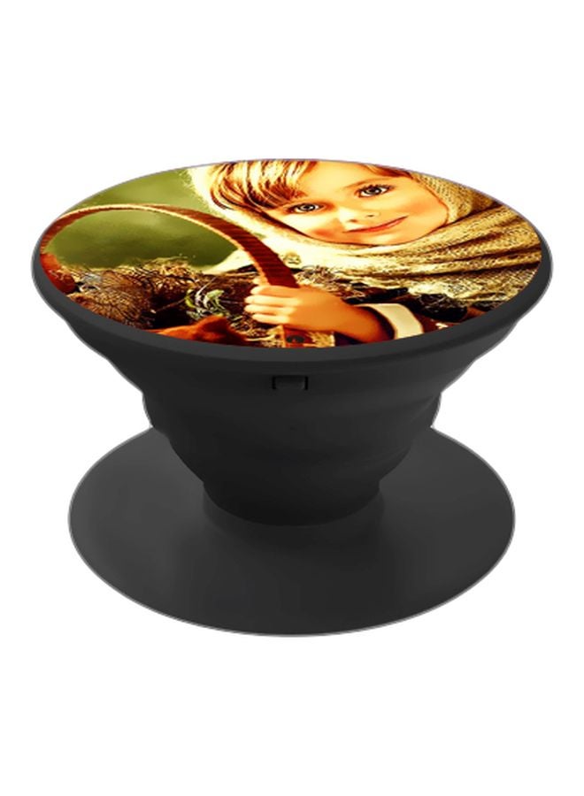 BP Printed Pop Socket Phone Holder Black/Brown/Green - Image 1