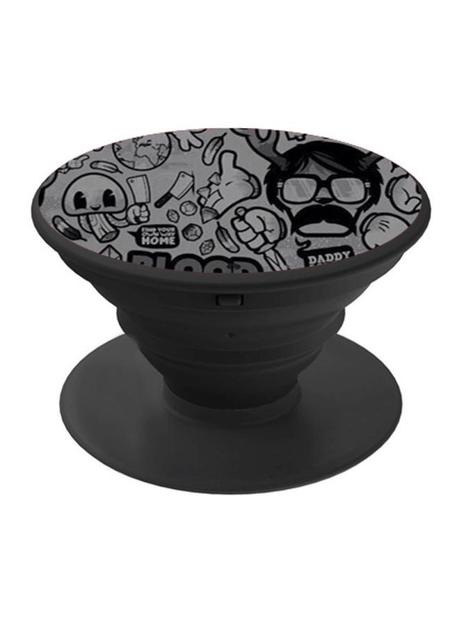 BP Printed Pop Socket Phone Holder Black/Grey - Image 1