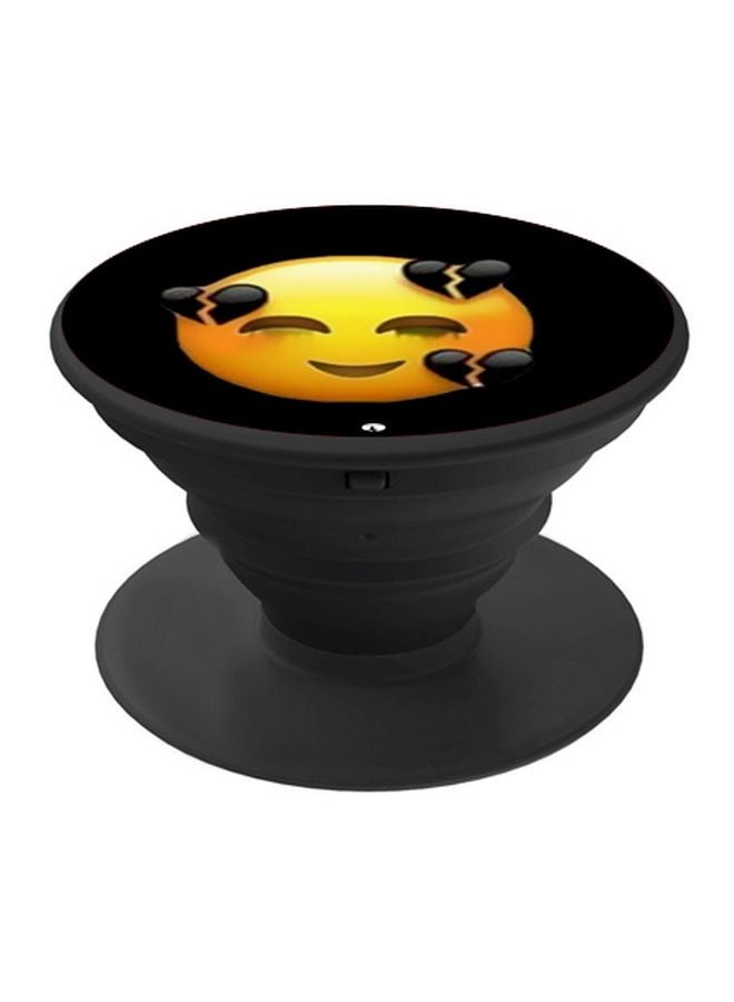 BP Emoji Printed Pop Socket Phone Holder Black/Yellow - Image 1