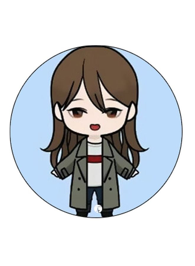 BP Cartoon Girl Printed Pop Socket Phone Holder Black/Blue/Brown - Image 2