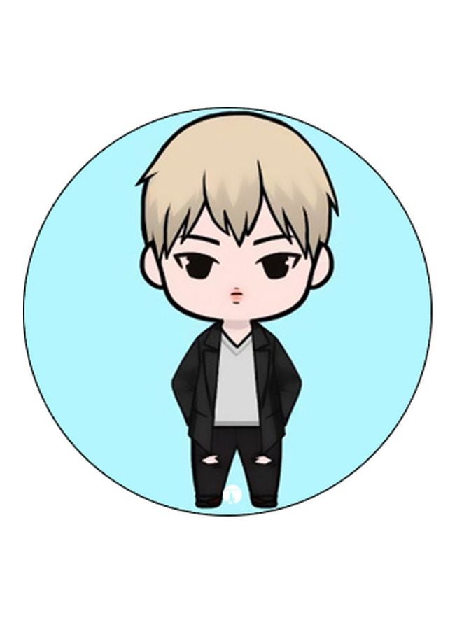 BP Cartoon Boy Printed Pop Socket Phone Holder Black/Blue/Beige - Image 2