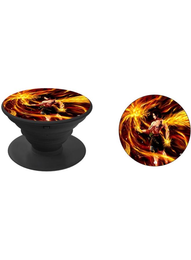 BP Anime Printed Pop Socket Phone Holder Brown/Yellow/Black - Image 2