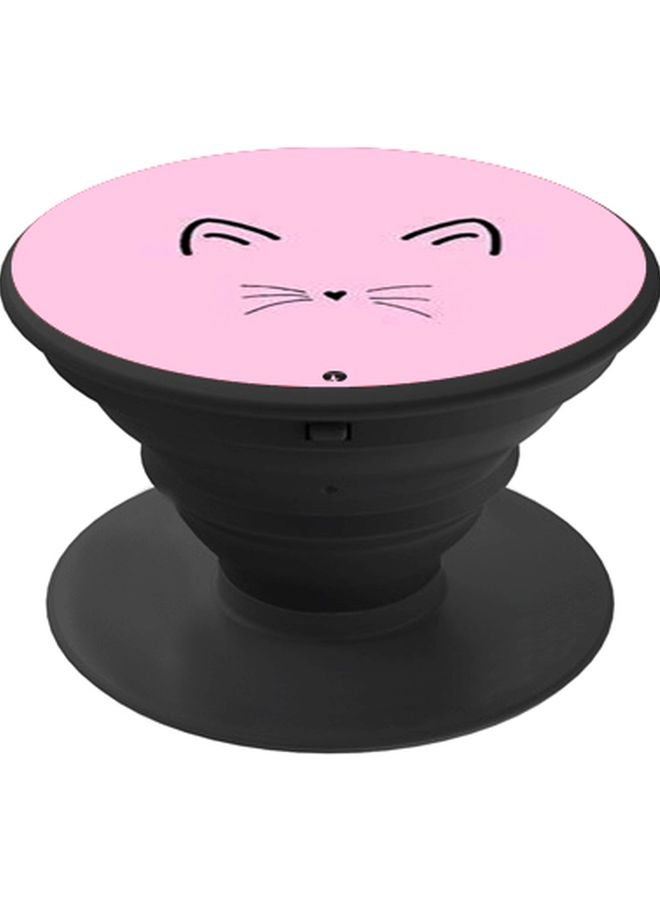 بي بي حامل هاتف بوب سوكيت بطبعة قط أسود/وردي - Image 1