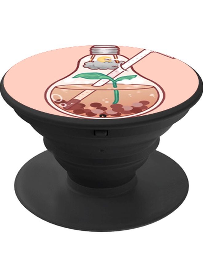 BP Printed Pop Socket Phone Holder Black/Beige/White - Image 1
