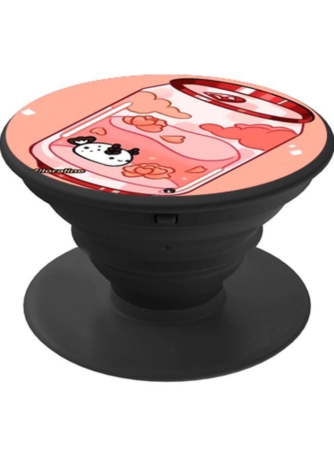 BP Printed Pop Socket Phone Holder Black/Pink/White - Image 1