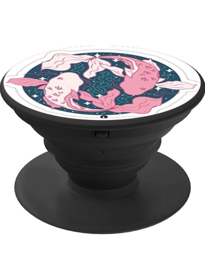 بي بي حامل هاتف بوب سوكيت مطبوع بشعار برج الحوت أخضر/وردي/أسود - Image 1