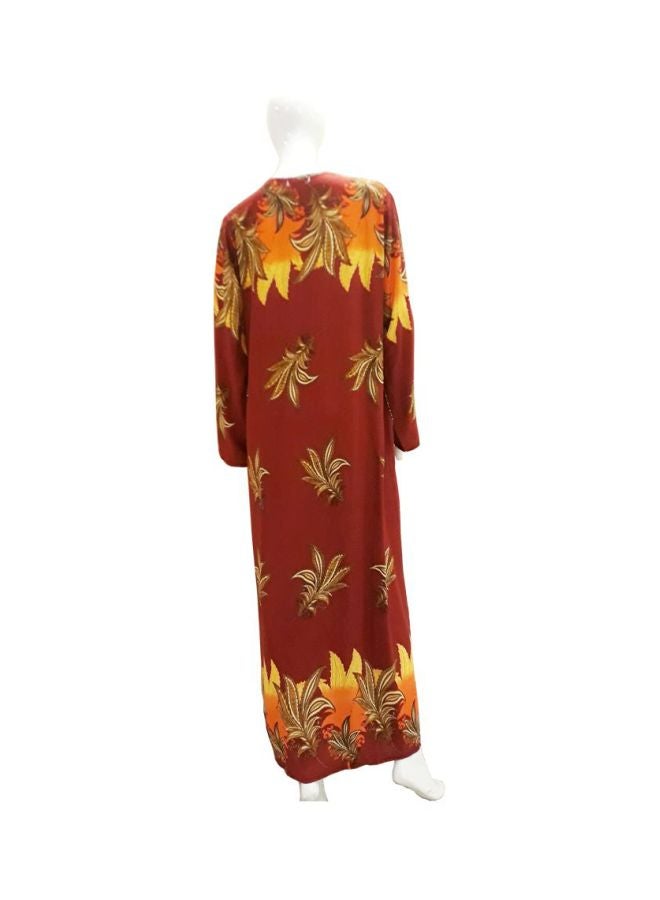 Influence Germany Floral Printed Jalabiya Red/Yellow/Orange - Image 2