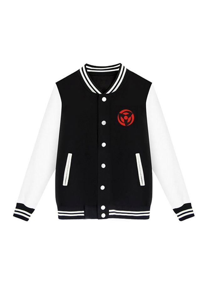 جوي شيك جاكيت بومبر بطبعة مستوحاة من مسلسل الأنمي "Naruto" أسود / أبيض / أحمر - Image 1