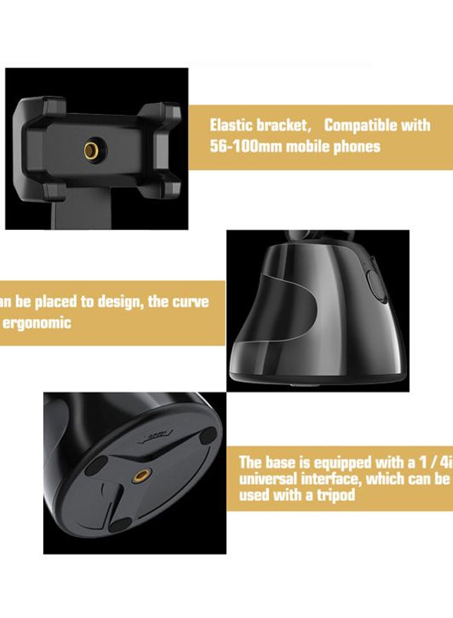 360-Degree Face Tracking Selfie Gimbal Black - Image 4
