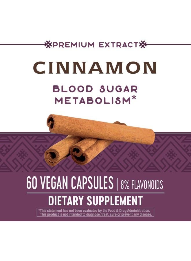 Nature's Way Premium Extract Cinnamon Blood Sugar Metabolism Dietary Supplement - 60 Vegan Capsules - Image 2
