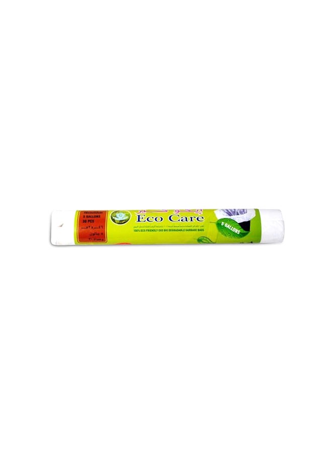 Garbage Roll 30 Trash Bags White 46x52centimeter
