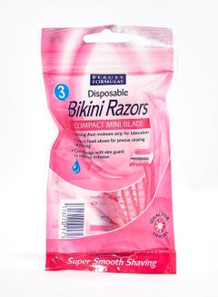 BEAUTY FORMULAS 3-Piece Disposable Bikini Razor Pink  - Image 1