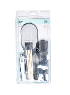 6-Piece Nail Technician Pedicure Set Black/Beige/Silver 9.5x1.5x15cm
