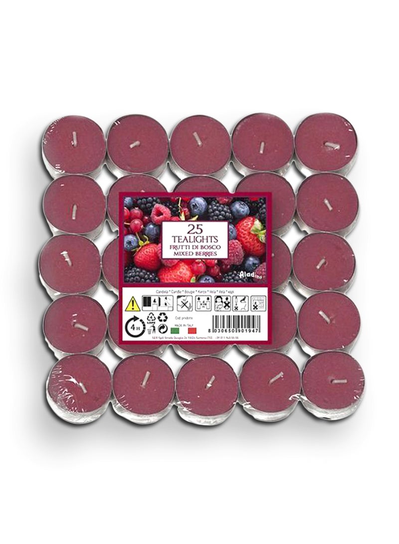 25-Piece Tealight Scented Candle- Mixed Berries Red 35x15mm - v1602432296/N36129525A_1