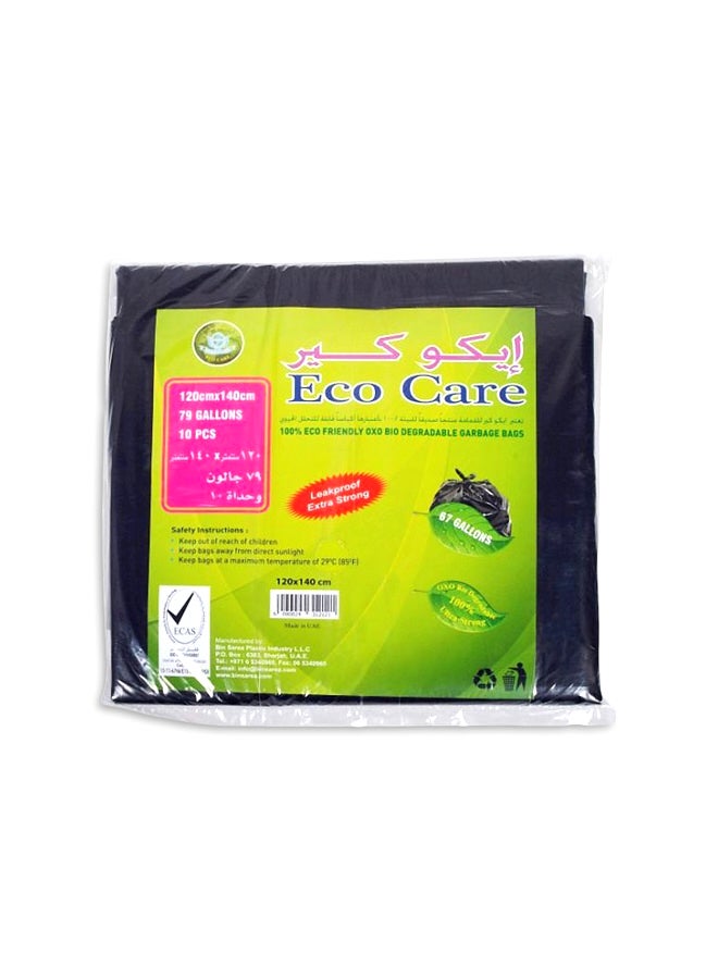 Eco care 10-Piece Garbage Sheet Black 120x140cm 