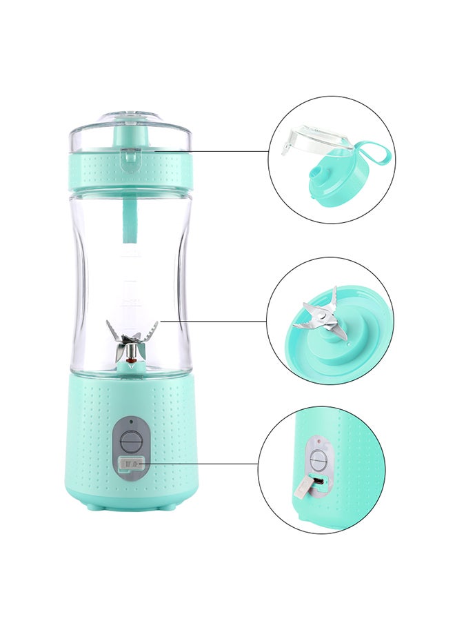 ماركة غير محددة خلاط عصير كهربائي قابل للشحن ومزود بمنفذ USB وبتصميمات متعددة 380.0 ml Blender-01 أزرق فاتح  - Image 4