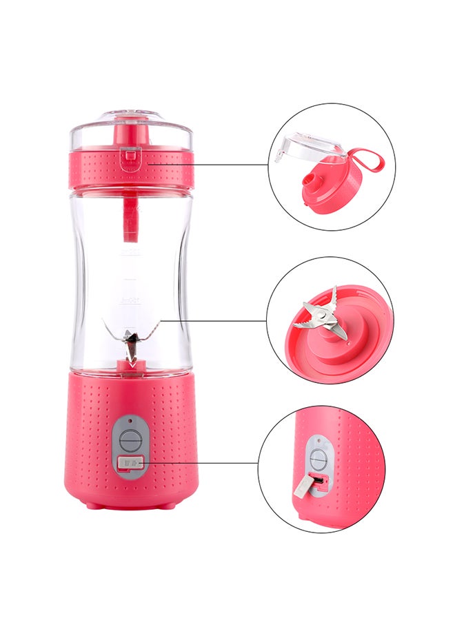 ماركة غير محددة خلاط عصير كهربائي قابل للشحن ومزود بمنفذ USB وبتصميم متعدد 380.0 ml Blender-03 وردة حمراء  - Image 3