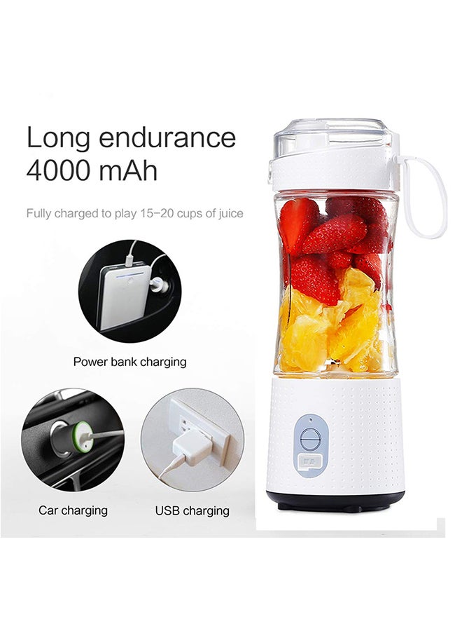 Multi-Design USB Rechargeable Electric Juice Blender 380.0 ml Blender-02 White  - Image 3