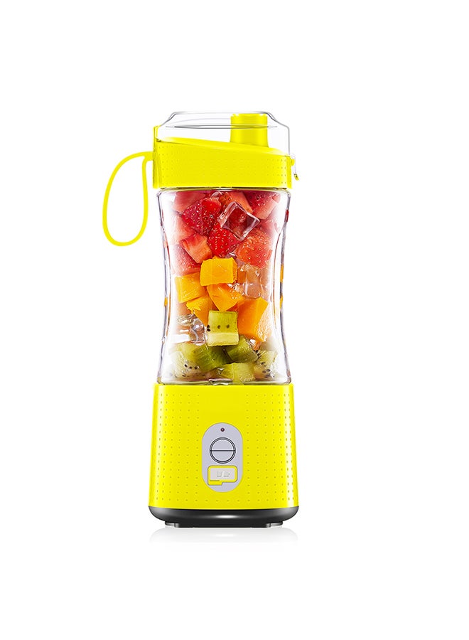 Multi-Design USB Rechargeable Electric Juice Blender Yellow 23x8x8cm  - Image 1