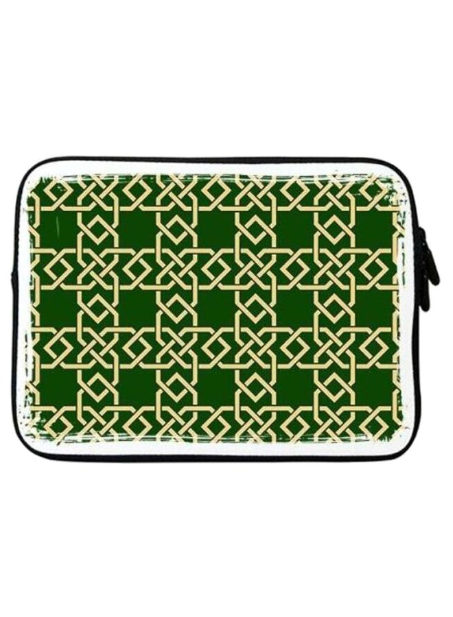 Stylizedd Arab Links Sleeve For Laptop Green/Gold - Image 1