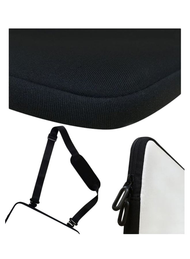 ستايلايزد حافظة لابتوب بتصميم خطوط متعرجة أسود/ أبيض - Image 3