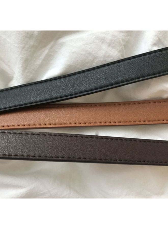 Rectangle Slide Buckle Belt Black/Gold - Image 3