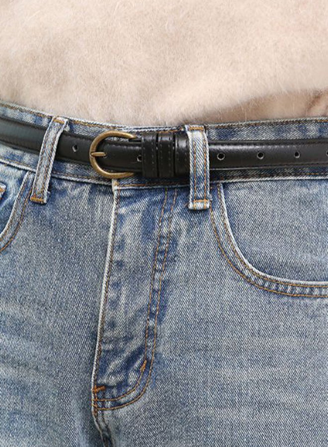 Women's Skinny Waist Strap Pin Buckle Belts Black - Image 1