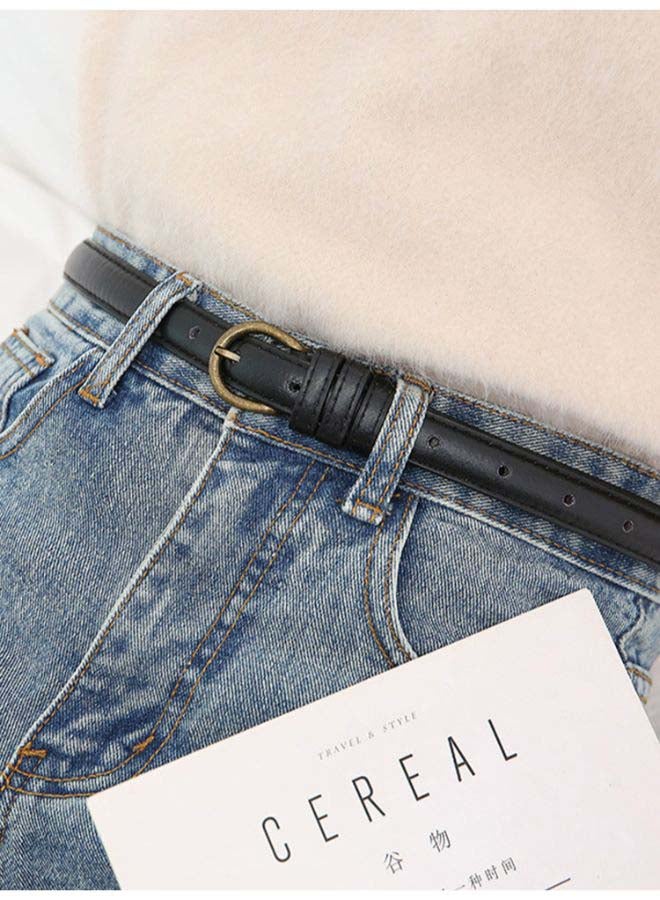 Women's Skinny Waist Strap Pin Buckle Belts Black - Image 3