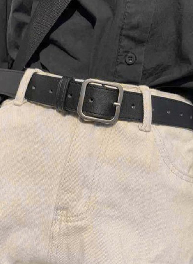 Women's Waist Strap Pin Buckle Belt Black
