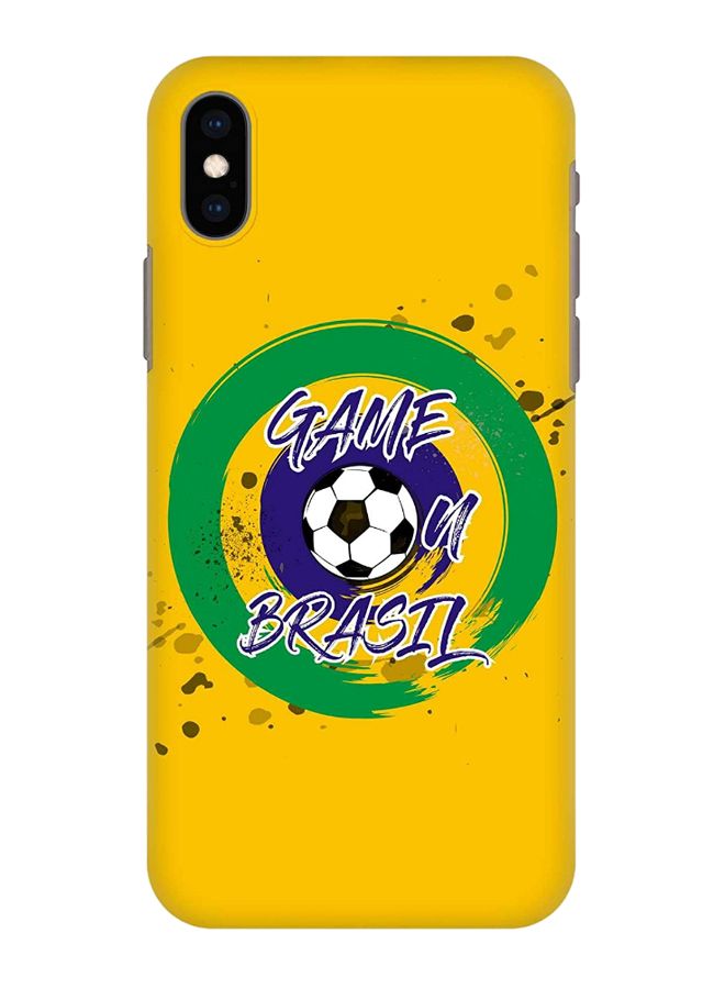Stylizedd Game On Brazil Printed Protective Case Cover For Apple iPhone X/XS Yellow/Green/Blue