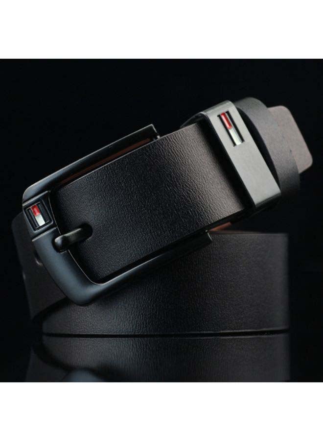 Rectangle Pin Buckle Faux Leather Belt Black  - Image 2