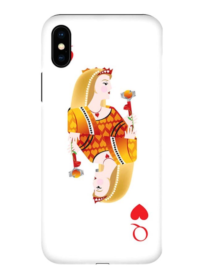 عطاء حماية لهاتف أبل آيفون X/XS بطبعة ملكة القلوب متعدد الألوان