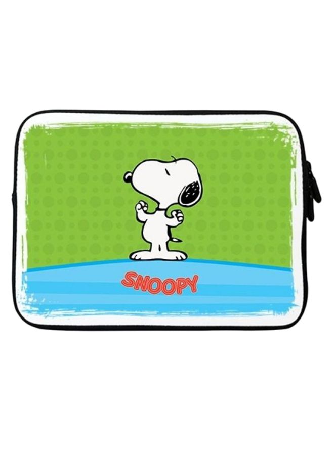 Stylizedd Snoopy 4 Premium Designer Sleeve With Strap For Laptop Green/Blue/White  - Image 1